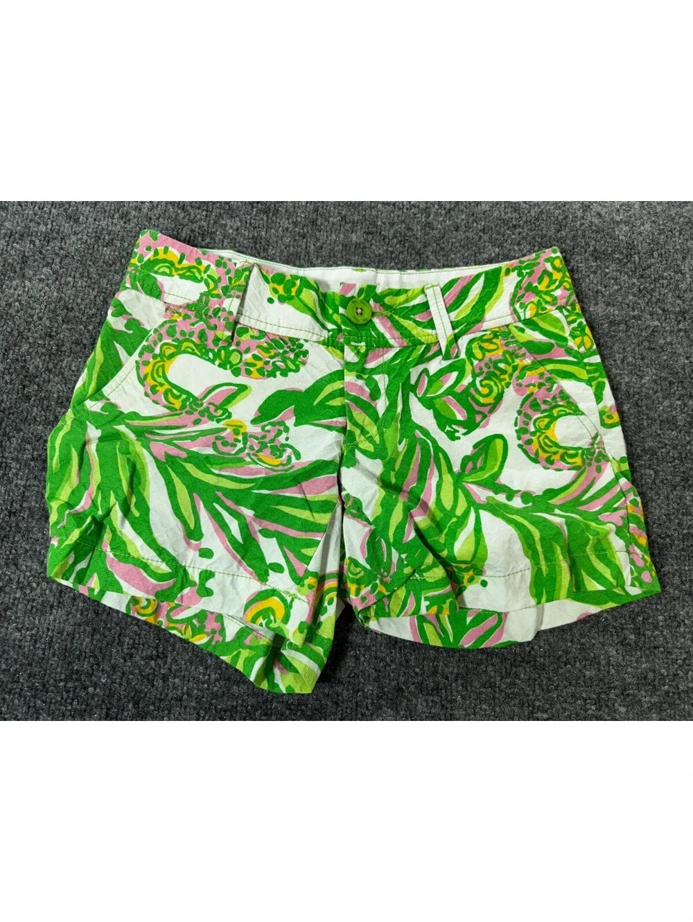 Lilly Pulitzer The Callahan Shorts Women's Size 000  Green White Short